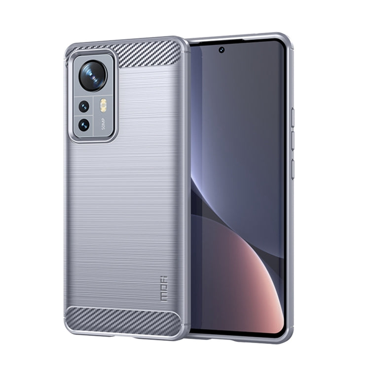 For Xiaomi 12 Pro MOFI Gentleness Brushed Carbon Fiber Soft TPU Case(Gray) - Xiaomi Cases by MOFI | Online Shopping South Africa | PMC Jewellery | Buy Now Pay Later Mobicred