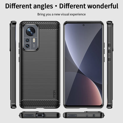 For Xiaomi 12 Pro MOFI Gentleness Brushed Carbon Fiber Soft TPU Case(Gray) - Xiaomi Cases by MOFI | Online Shopping South Africa | PMC Jewellery | Buy Now Pay Later Mobicred