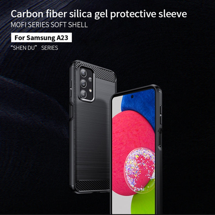 For Samsung Galaxy A23 / M23 / F23 MOFI Gentleness Series Brushed Texture Carbon Fiber Soft TPU Case(Black) - Galaxy Phone Cases by MOFI | Online Shopping South Africa | PMC Jewellery | Buy Now Pay Later Mobicred