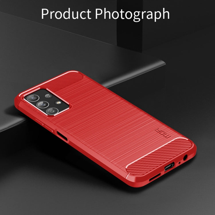 For Samsung Galaxy A23 / M23 / F23 MOFI Gentleness Series Brushed Texture Carbon Fiber Soft TPU Case(Red) - Galaxy Phone Cases by MOFI | Online Shopping South Africa | PMC Jewellery