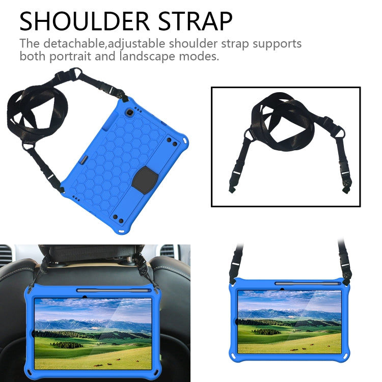 For Lenovo X306 / X606 / K10 Honeycomb EVA + PC Shockproof Tablet Case with Strap(Blue+Black) - Lenovo by PMC TechLife | Online Shopping South Africa | PMC TechLife | Buy Now Pay Later Mobicred