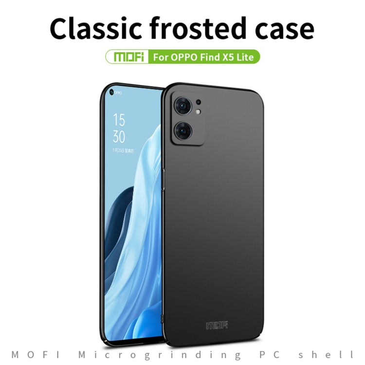 For OPPO Find X5 MOFI Frosted PC Ultra-thin Hard Case(Gold) - OPPO Cases by MOFI | Online Shopping South Africa | PMC Jewellery