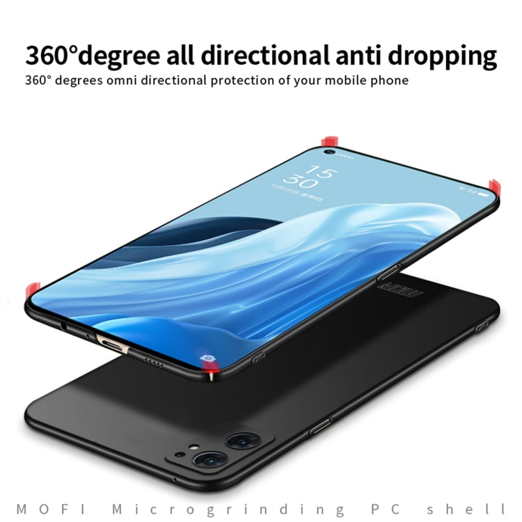 For OPPO Find X5 Lite / Reno7 Global MOFI Frosted PC Ultra-thin Hard Case(Black) - OPPO Cases by MOFI | Online Shopping South Africa | PMC Jewellery