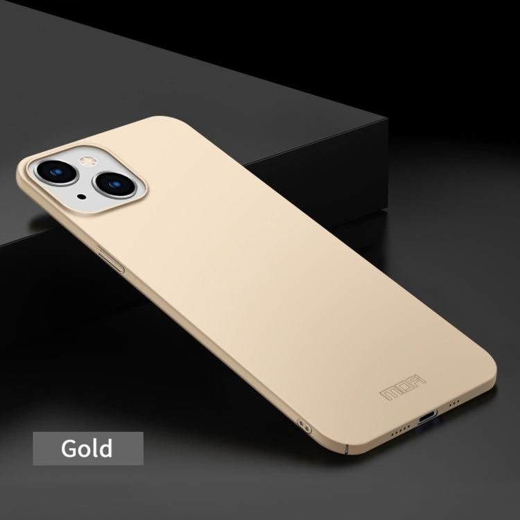 For iPhone 14 MOFI Frosted PC Ultra-thin Hard Case (Gold) - iPhone 14 Cases by MOFI | Online Shopping South Africa | PMC Jewellery