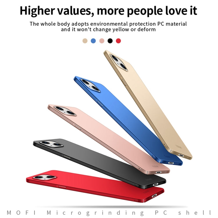 For iPhone 14 Plus MOFI Frosted PC Ultra-thin Hard Case  (Gold) - free shipping - PMC TechLife - Order now!