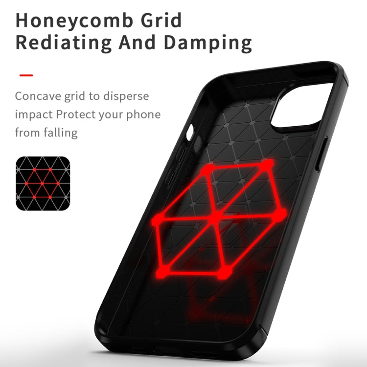For iPhone 14 MOFI Gentleness Brushed Texture Carbon Fiber TPU Phone Case (Red) - iPhone 14 Cases by MOFI | Online Shopping South Africa | PMC TechLife | Buy Now Pay Later Mobicred