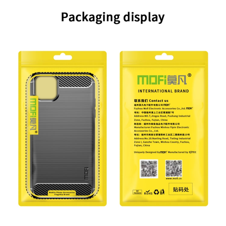 For iPhone 14 MOFI Gentleness Brushed Texture Carbon Fiber TPU Phone Case (Red) - iPhone 14 Cases by MOFI | Online Shopping South Africa | PMC TechLife | Buy Now Pay Later Mobicred