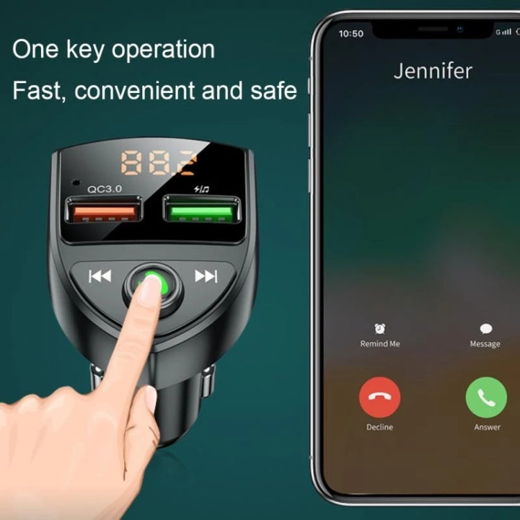 C8 Car  U Disk Bluetooth Player Fm Transmitter  QC3.0 Dual USB Ports Fast Charging - Bluetooth Car Kits by PMC Jewellery | Online Shopping South Africa | PMC Jewellery | Buy Now Pay Later Mobicred