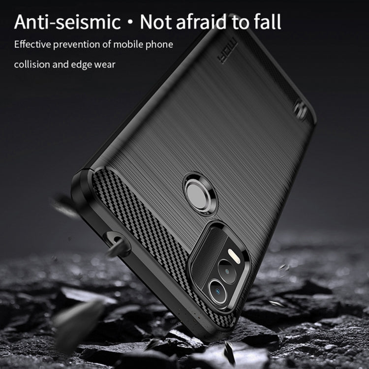 For Nokia C21 Plus MOFI Gentleness Brushed Carbon Fiber Soft TPU Case(Black) - Nokia Cases by MOFI | Online Shopping South Africa | PMC Jewellery