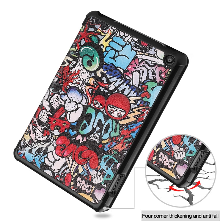 For Amazon Fire 7 12th 2022 JSM Smart Leather Tablet Case(Graffiti) - free shipping - PMc TechLife - Order now!