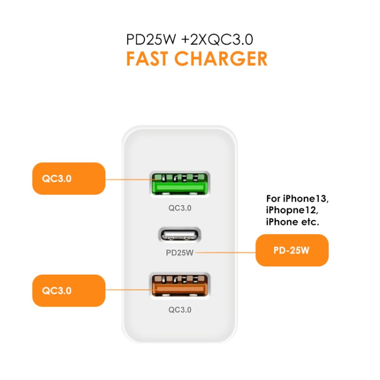 45W PD3.0 + 2 x QC3.0 USB Multi Port Charger with Type-C to Type-C Cable, UK Plug(Black) - USB Charger by PMC TechLife | Online Shopping South Africa | PMC TechLife | Buy Now Pay Later Mobicred