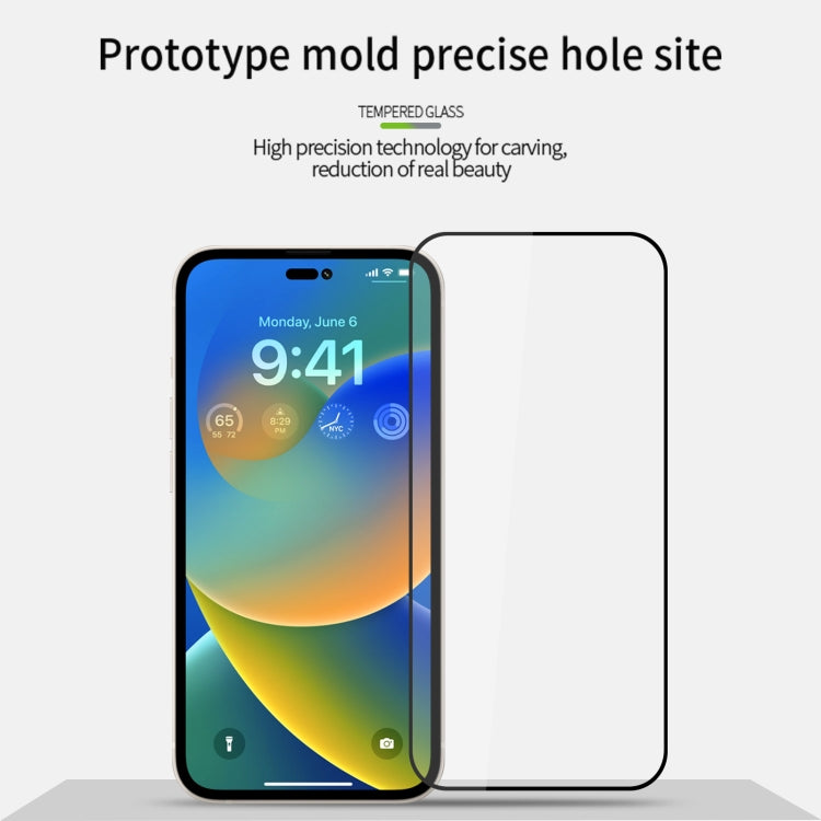 For iPhone 14 Pro Max MOFI 9H 2.5D Full Screen Tempered Glass Film(Black) - iPhone 14 Pro Max Tempered Glass by MOFI | Online Shopping South Africa | PMC TechLife | Buy Now Pay Later Mobicred