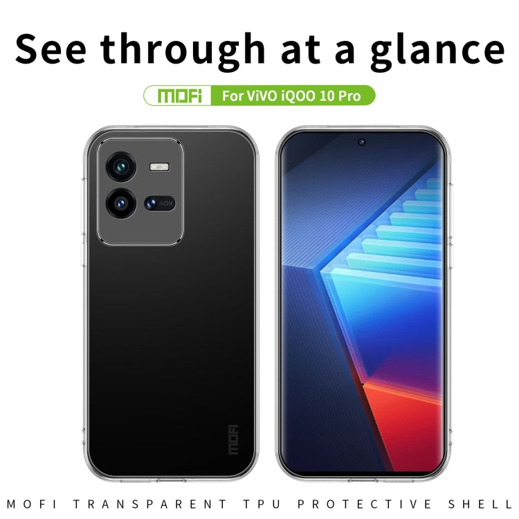 For vivo iQOO 10 Pro MOFI Ming Series Ultra-thin TPU Phone Case(Transparent) - vivo Cases by MOFI | Online Shopping South Africa | PMC Jewellery