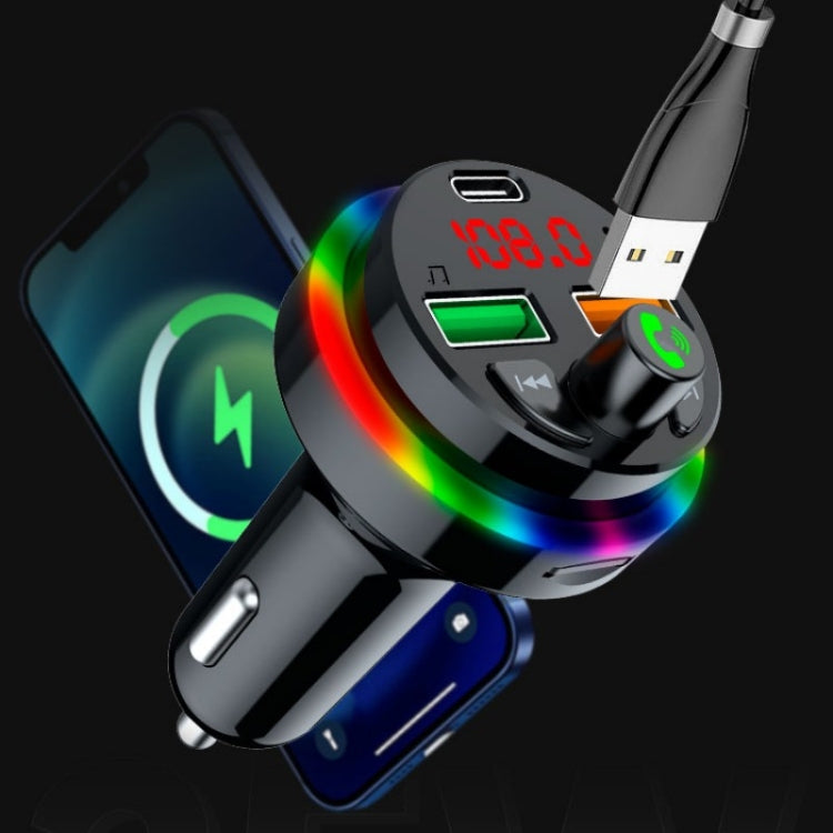 PDF17 Car Bluetooth 5.0 Charger FM Transmitter Type-C Dual USB MP3 Music Player - Bluetooth Car Kits by PMC Jewellery | Online Shopping South Africa | PMC Jewellery | Buy Now Pay Later Mobicred