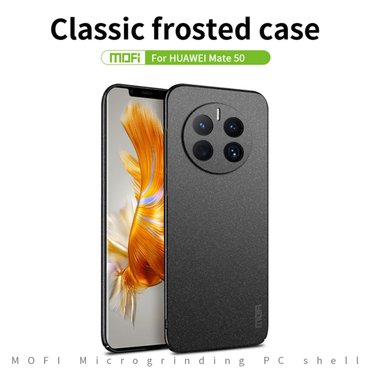 For Huawei Mate 50 MOFI Fandun Series Frosted Ultra-thin PC Hard Phone Case(Black) - Huawei Cases by MOFI | Online Shopping South Africa | PMC Jewellery