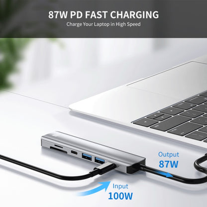 JUNSUNMAY 7 in 1 Type-C to 4K HDMI Docking Station Adapter PD Quick Charge Hub SD/TF Card Reader - USB HUB by JUNSUNMAY | Online Shopping South Africa | PMC Jewellery | Buy Now Pay Later Mobicred