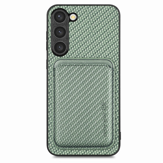 For Samsung Galaxy S23+ 5G Carbon Fiber Leather Card Magsafe Case(Green) - Galaxy S23+ 5G Cases by PMC Jewellery | Online Shopping South Africa | PMC Jewellery