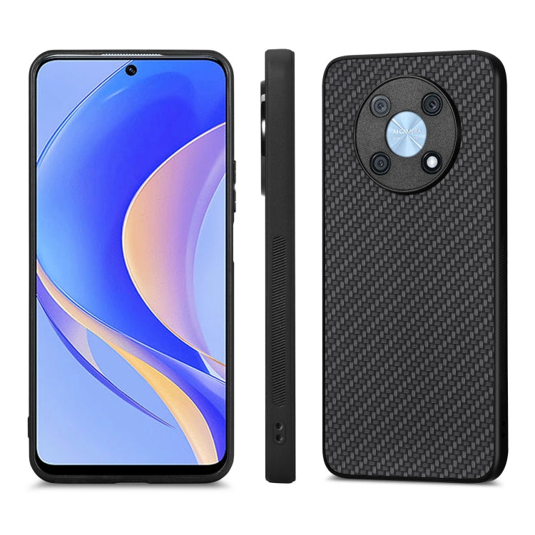 For Huawei Nova Y90 Carbon Fiber Texture Leather Back Cover Phone Case(Black) - Huawei Cases by PMC Jewellery | Online Shopping South Africa | PMC Jewellery