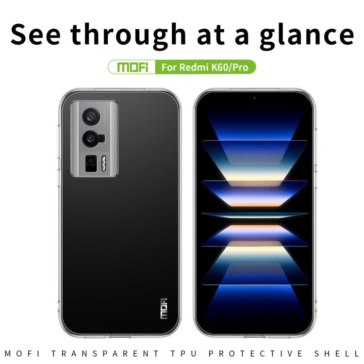 For Xiaomi Redmi K60 / K60 Pro MOFI Ming Series Ultra-thin TPU Phone Case(Transparent) - Xiaomi Cases by MOFI | Online Shopping South Africa | PMC Jewellery