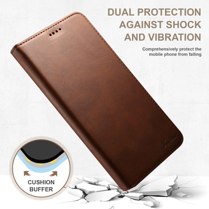 For Samsung Galaxy S24 5G Suteni Calf Texture Horizontal Flip Leather Phone Case(Brown) - Galaxy S24 5G Cases by Suteni | Online Shopping South Africa | PMC Jewellery | Buy Now Pay Later Mobicred