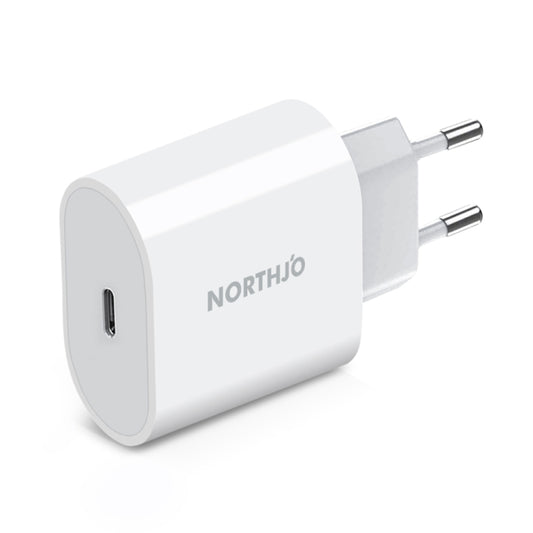 NORTHJO NOPD2000 PD 20W USB-C / Type-C Single Port Fast Wall Charger, Plug Type:EU Plug(White) - USB Charger by NORTHJO | Online Shopping South Africa | PMC Jewellery | Buy Now Pay Later Mobicred