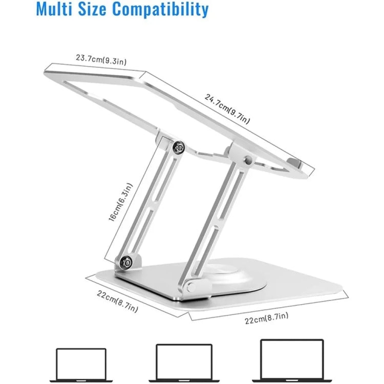D147 Foldable 360 Degree Rotating Laptop Lifting Bracket Aluminum Alloy Notebook Desktop Stand(Silver) - Laptop Stand by PMC Jewellery | Online Shopping South Africa | PMC Jewellery | Buy Now Pay Later Mobicred