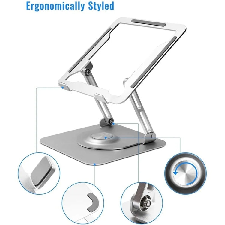 D147 Foldable 360 Degree Rotating Laptop Lifting Bracket Aluminum Alloy Notebook Desktop Stand(Silver) - Laptop Stand by PMC Jewellery | Online Shopping South Africa | PMC Jewellery | Buy Now Pay Later Mobicred
