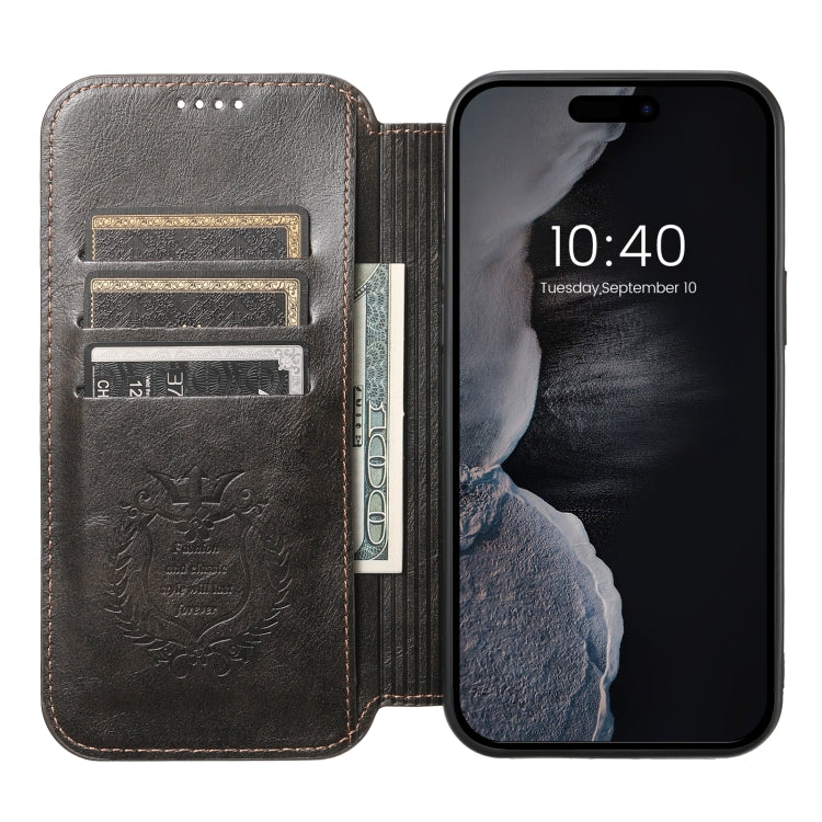 For iPhone 12 Pro Max Suteni J05 Leather Magnetic Magsafe Phone Case(Black) - iPhone 12 Pro Max Cases by Suteni | Online Shopping South Africa | PMC Jewellery | Buy Now Pay Later Mobicred