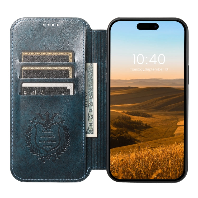 For iPhone 14 Plus Suteni J05 Leather Magnetic Magsafe Phone Case(Blue) - iPhone 14 Plus Cases by Suteni | Online Shopping South Africa | PMC Jewellery | Buy Now Pay Later Mobicred