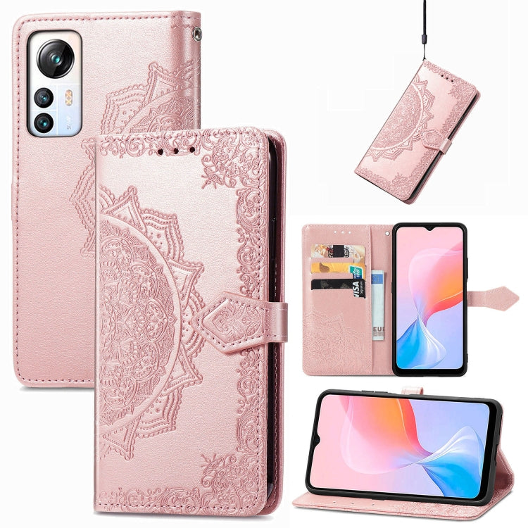 For Blackview A85 Mandala Flower Embossed Leather Phone Case(Rose Gold) - More Brand by PMC Jewellery | Online Shopping South Africa | PMC Jewellery