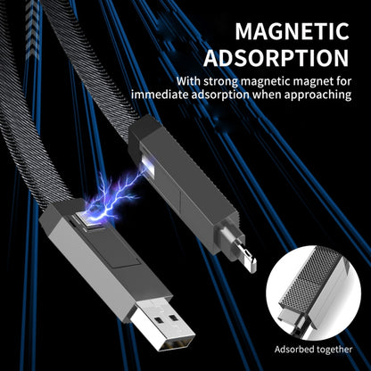 ENKAY ENK-CB134 4-in-1 60W USB-A / Type-C to 8 Pin / Type-C Nylon Braided Magnetic Fast Charging Data Cable, Cable Length:1.2m - Multifunction Cable by ENKAY | Online Shopping South Africa | PMC Jewellery | Buy Now Pay Later Mobicred