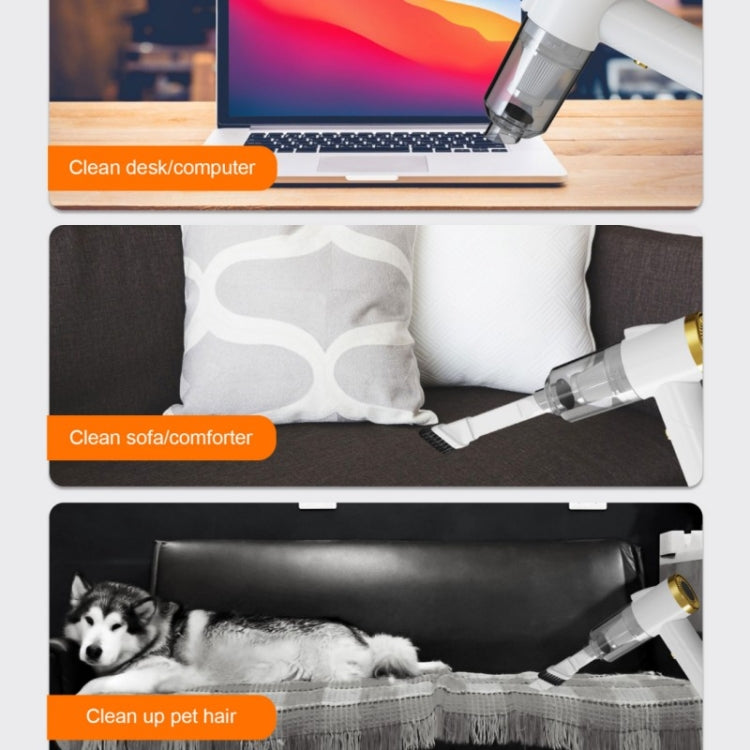Q8 LED Light Wireless Portable Handheld Car Foldable 9000Pa Suction Vacuum Cleaner(White) - free shipping - PMC TechLife - Order now!
