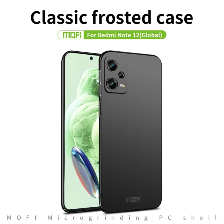 For Xiaomi Redmi Note 12 5G Global MOFI Micro-Frosted PC Ultra-thin Hard Phone Case(Black) - free shipping - PMC TechLife - Order now!