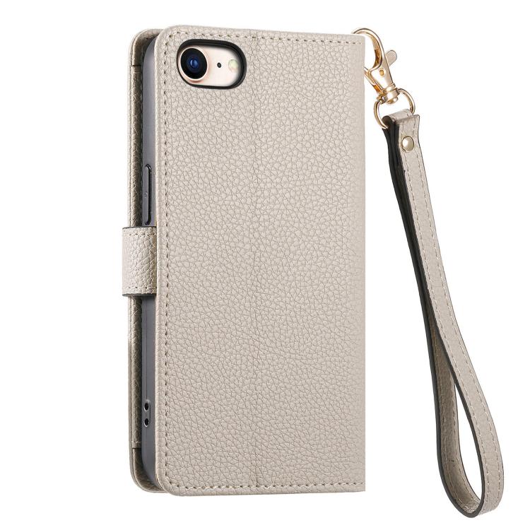 For iPhone 16e Love Zipper Lanyard Leather Phone Case(Gray) - iPhone 16e Cases by PMC TechLife | Online Shopping South Africa | PMC TechLife | Buy Now Pay Later Mobicred