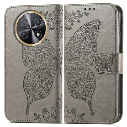 For Huawei Nova Y91 Butterfly Love Flower Embossed Leather Phone Case(Gray) - Huawei Cases by PMC Jewellery | Online Shopping South Africa | PMC Jewellery