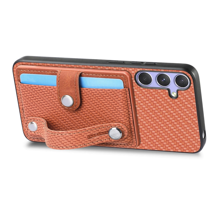 For Samsung Galaxy S25 5G Wristband Kickstand Wallet Back Phone Case with Tool Knife(Brown) - Galaxy S25 5G Cases by PMC Jewellery | Online Shopping South Africa | PMC Jewellery | Buy Now Pay Later Mobicred