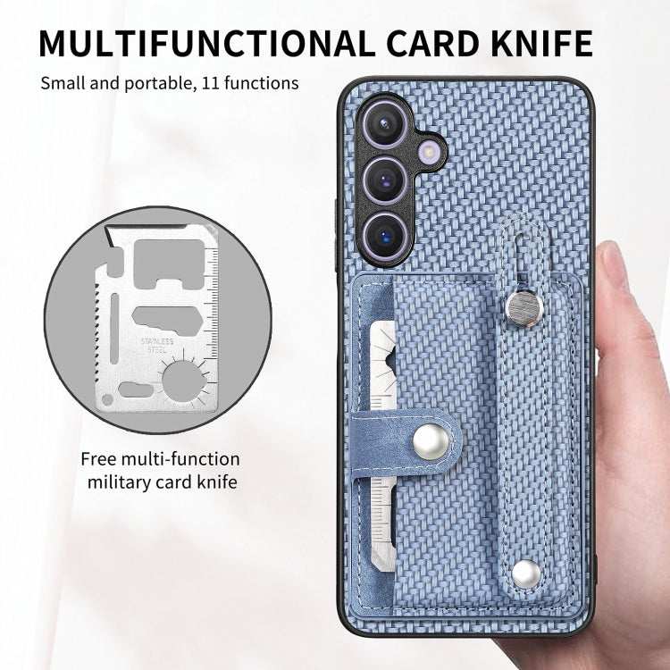 For Samsung Galaxy S25 Ultra 5G Wristband Kickstand Wallet Back Phone Case with Tool Knife(Khaki) - Galaxy S25 Ultra 5G Cases by PMC Jewellery | Online Shopping South Africa | PMC Jewellery | Buy Now Pay Later Mobicred