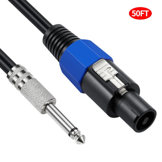 JUNSUNMAY Speakon Male to 6.35mm Male Audio Speaker Adapter Cable with Snap Lock, Length:50FT - Microphone Audio Cable & Connector by JUNSUNMAY | Online Shopping South Africa | PMC Jewellery | Buy Now Pay Later Mobicred