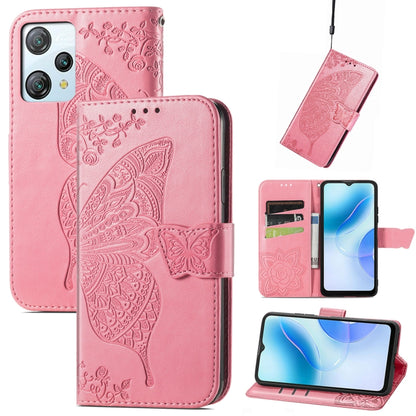 For Blackview A53 Butterfly Love Flower Embossed Leather Phone Case(Pink) - More Brand by PMC Jewellery | Online Shopping South Africa | PMC Jewellery | Buy Now Pay Later Mobicred