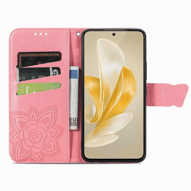 For vivo X100 Butterfly Love Flower Embossed Leather Phone Case(Pink) - X100 Cases by imak | Online Shopping South Africa | PMC Jewellery | Buy Now Pay Later Mobicred