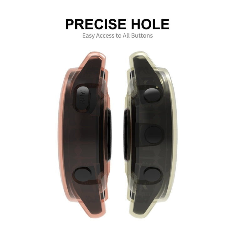 For Garmin Forerunner 965 ENKAY Hat-Prince Transparent TPU Frame Drop Protection Case(Orange) - Watch Cases by ENKAY | Online Shopping South Africa | PMC TechLife | Buy Now Pay Later Mobicred