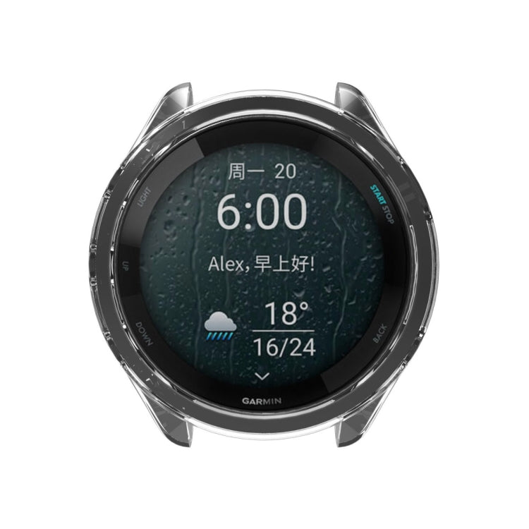 For Garmin Forerunner 965 ENKAY Hat-Prince Transparent TPU Frame Drop Protection Case(Orange) - Watch Cases by ENKAY | Online Shopping South Africa | PMC TechLife | Buy Now Pay Later Mobicred