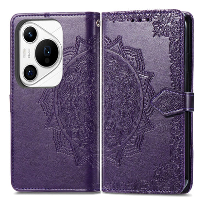 For Huawei Pura 70 Ultra Mandala Flower Embossed Leather Phone Case(Purple) - Huawei Cases by PMC Jewellery | Online Shopping South Africa | PMC Jewellery | Buy Now Pay Later Mobicred