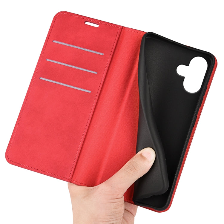 For iPhone 16 Retro-skin  Magnetic Suction Leather Phone Case(Red) - iPhone 16 Cases by PMC Jewellery | Online Shopping South Africa | PMC Jewellery | Buy Now Pay Later Mobicred