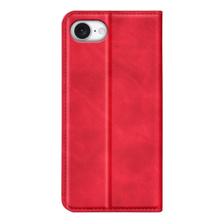 For iPhone 16e Retro-skin  Magnetic Suction Leather Phone Case(Red) - iPhone 16e Cases by PMC TechLife | Online Shopping South Africa | PMC TechLife | Buy Now Pay Later Mobicred