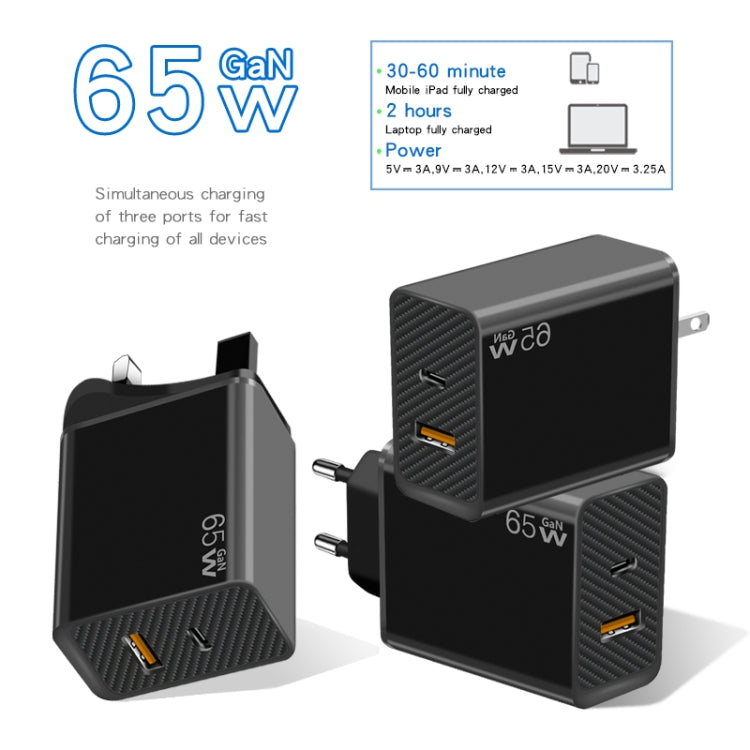 GaN PD48W Type-C PD3.0 + USB3.0 Notebook Adapter ，UK Plug(White) - free shipping - PMC Jewellery - Order now!