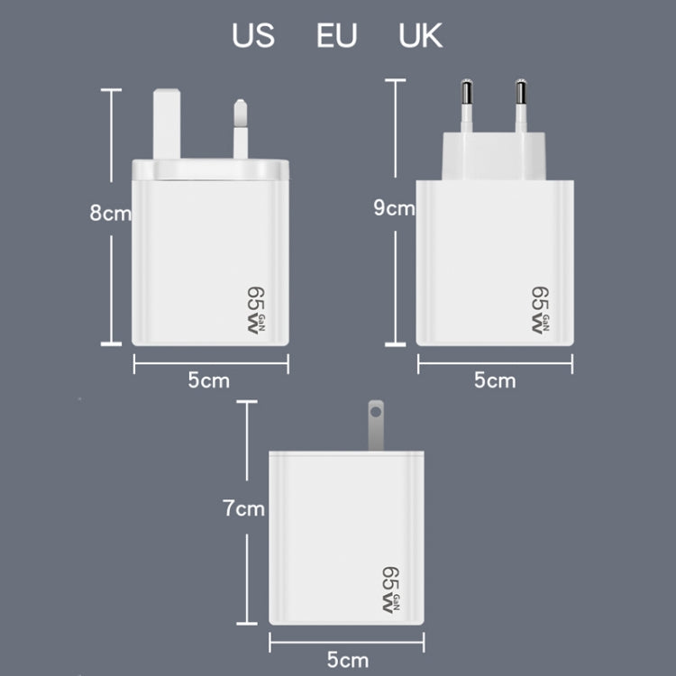 GaN PD48W Type-C PD3.0 + USB3.0 Notebook Adapter ，UK Plug(White) - free shipping - PMC Jewellery - Order now!