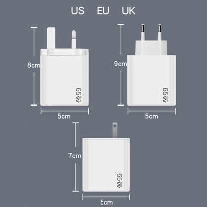 GaN PD48W Type-C PD3.0 + USB3.0 Notebook Adapter ，UK Plug(White) - Multifunction Charger by PMC Jewellery | Online Shopping South Africa | PMC Jewellery | Buy Now Pay Later Mobicred