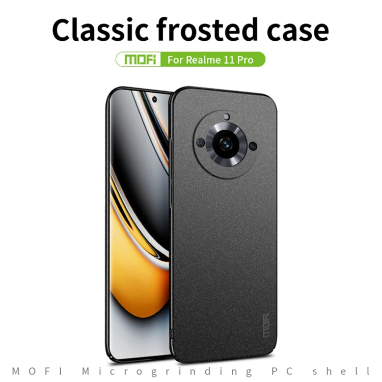 For Realme 11 Pro MOFI Fandun Series Frosted PC Ultra-thin All-inclusive Phone Case(Green) - Realme Cases by MOFI | Online Shopping South Africa | PMC Jewellery