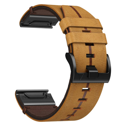 For Garmin Epix Pro 47mm 22mm Leather Textured Watch Band(Brown) - Watch Bands by PMC Jewellery | Online Shopping South Africa | PMC Jewellery
